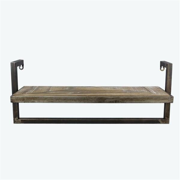 Youngs Wood & Metal Wall Shelf 72419